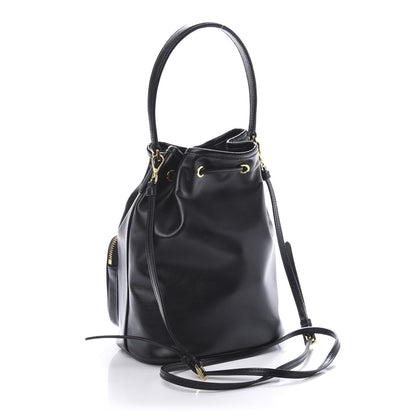 Prada Soft Calf Saffiano Mini Bucket Crossbody Bag Black 3 of 9