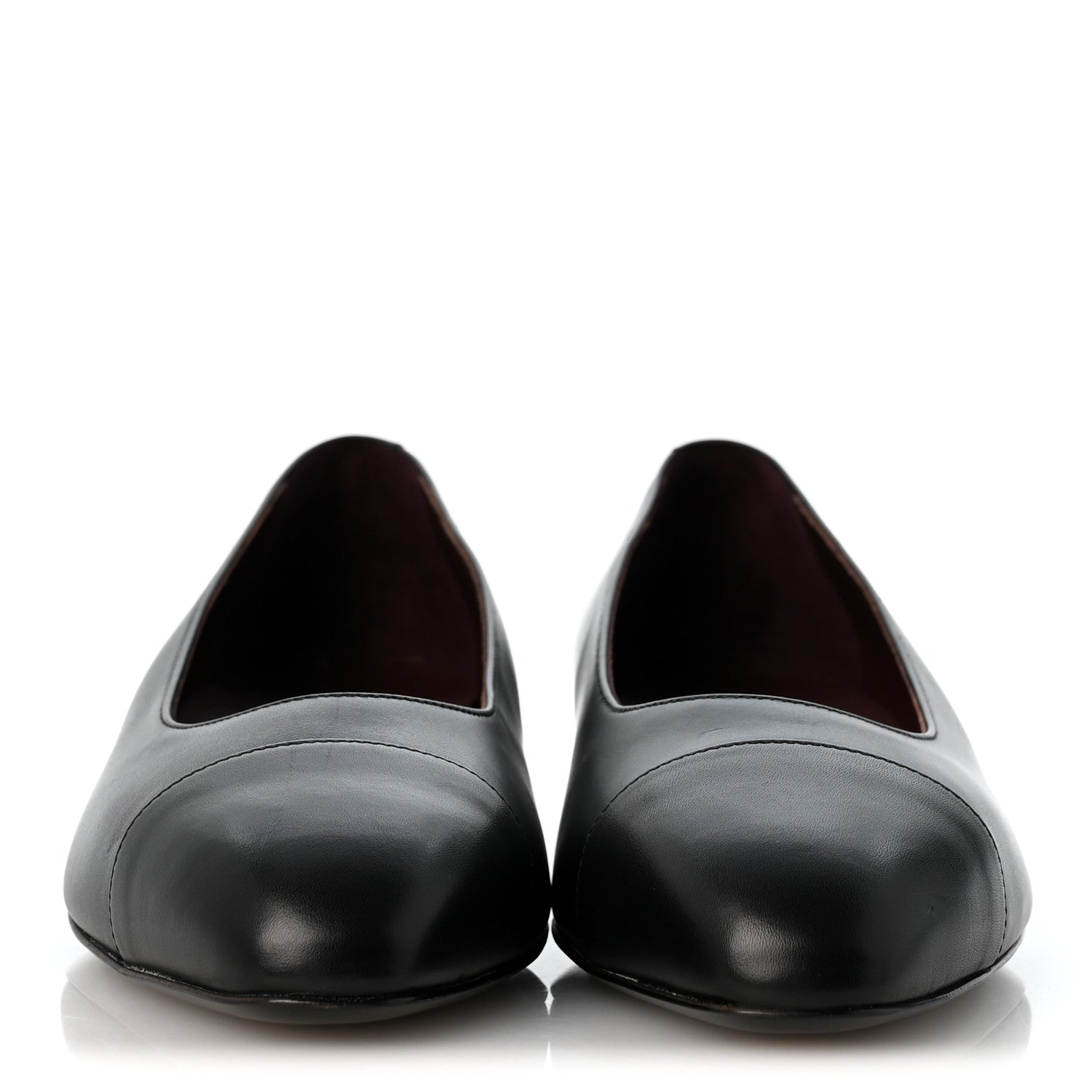 Chanel Lambskin Cap Toe CC Uniform Ballerina Flats 39 Black 3 of 10