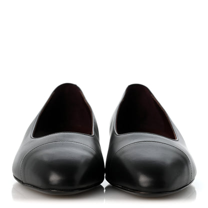 Chanel Lambskin Cap Toe CC Uniform Ballerina Flats 39 Black 3 of 10