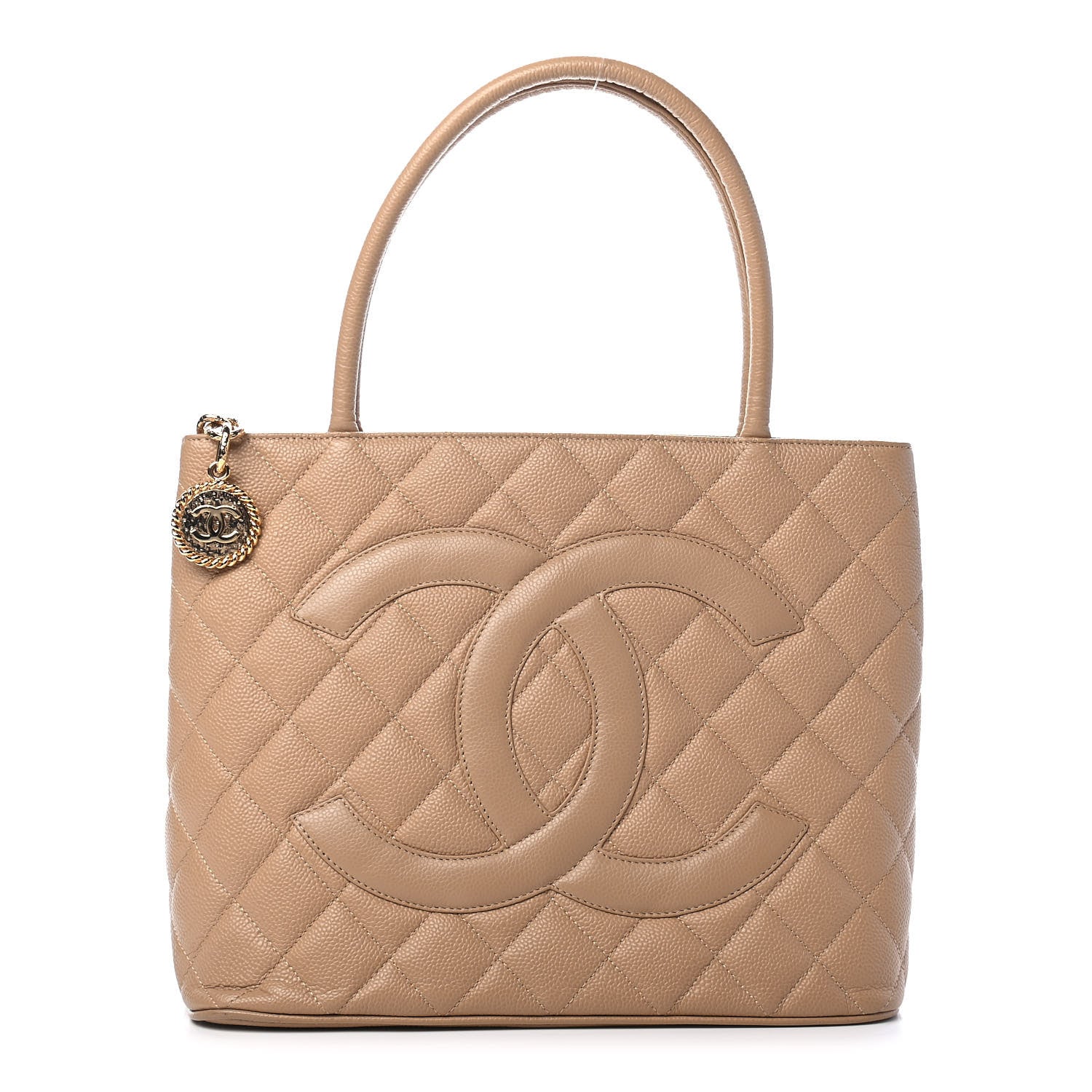 Chanel Caviar Quilted Medallion Tote Beige 1 of 9