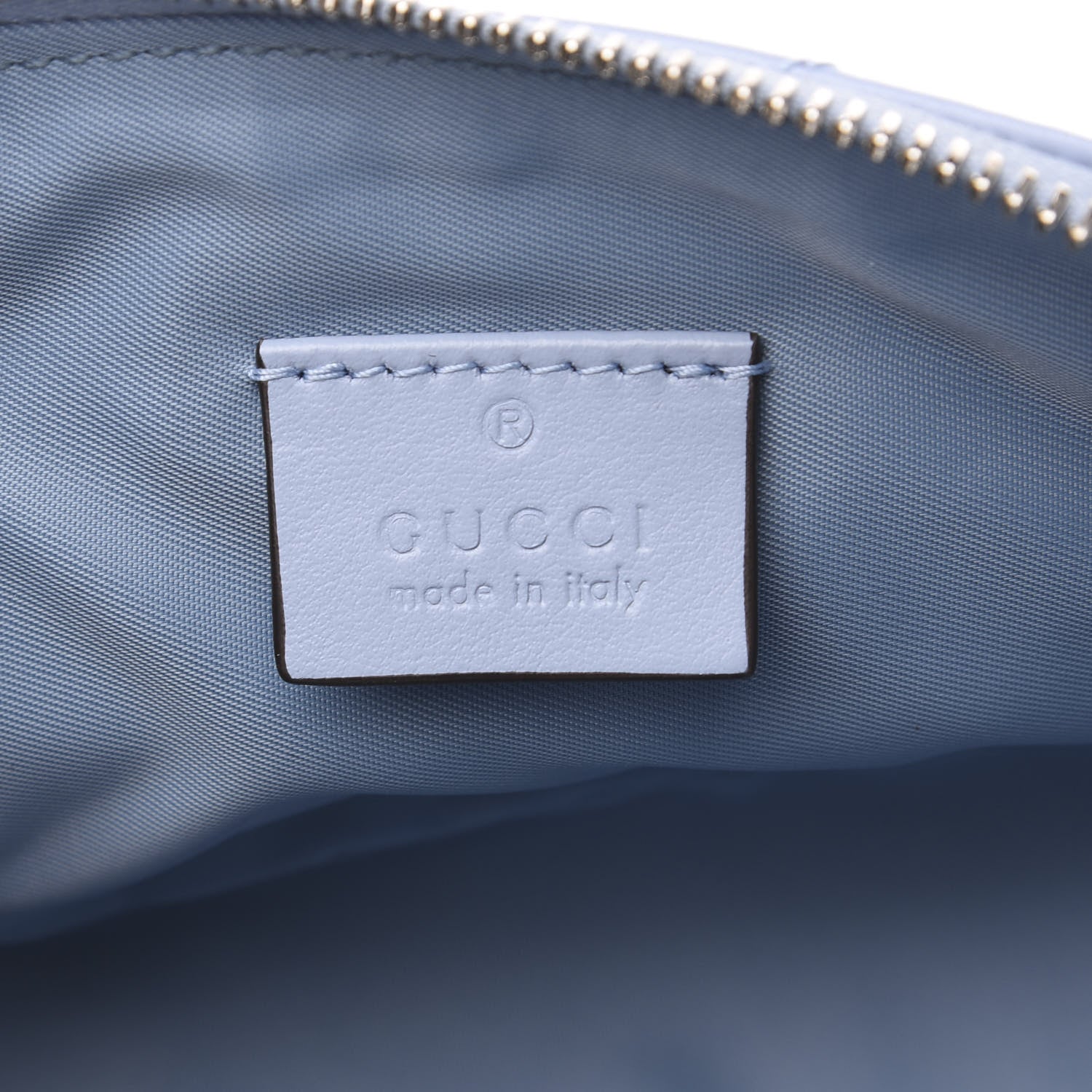 Gucci Calfskin Matelasse GG Marmont Pouch Cosmetic Case Porcelain Light Blue 5 of 10