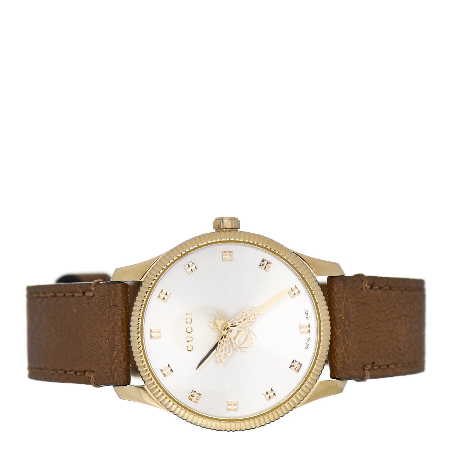 Gucci Stainless Steel Calfskin 29mm G-Timeless Bee Quartz Watch 2 of 5