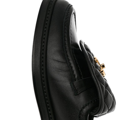Chanel Lambskin Quilted CC Turnlock Loafers 38 Black 10 of 11