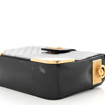 Chanel Calfskin Chevron Quilted Rock The Corner Minaudiere Bag Black 10 of 12