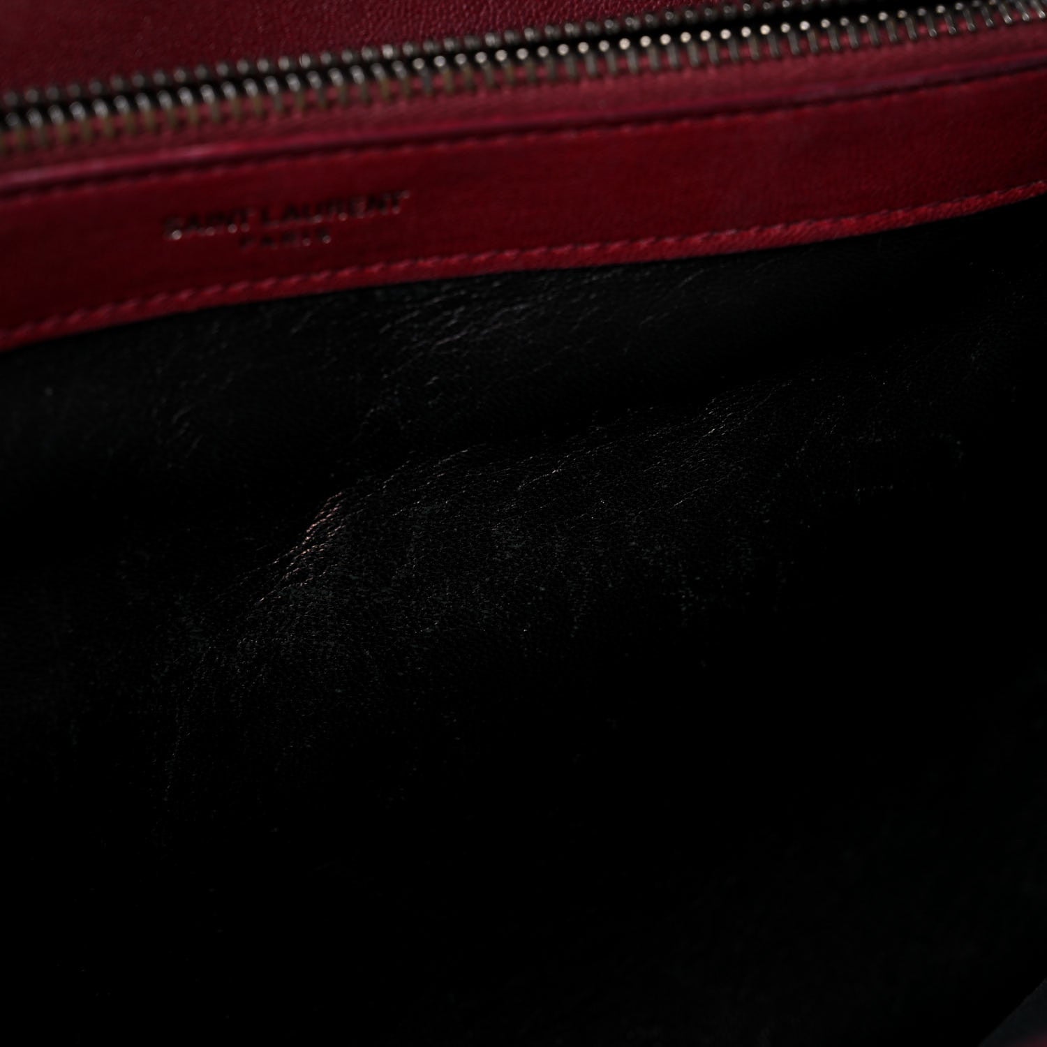Saint Laurent Sheepskin Matelasse Chevron Large College Monogram Satchel Oxblood 13 of 26