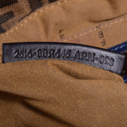 Fendi Zucca Patent Small Chef Shoulder Bag Tobacco Blue 9 of 9