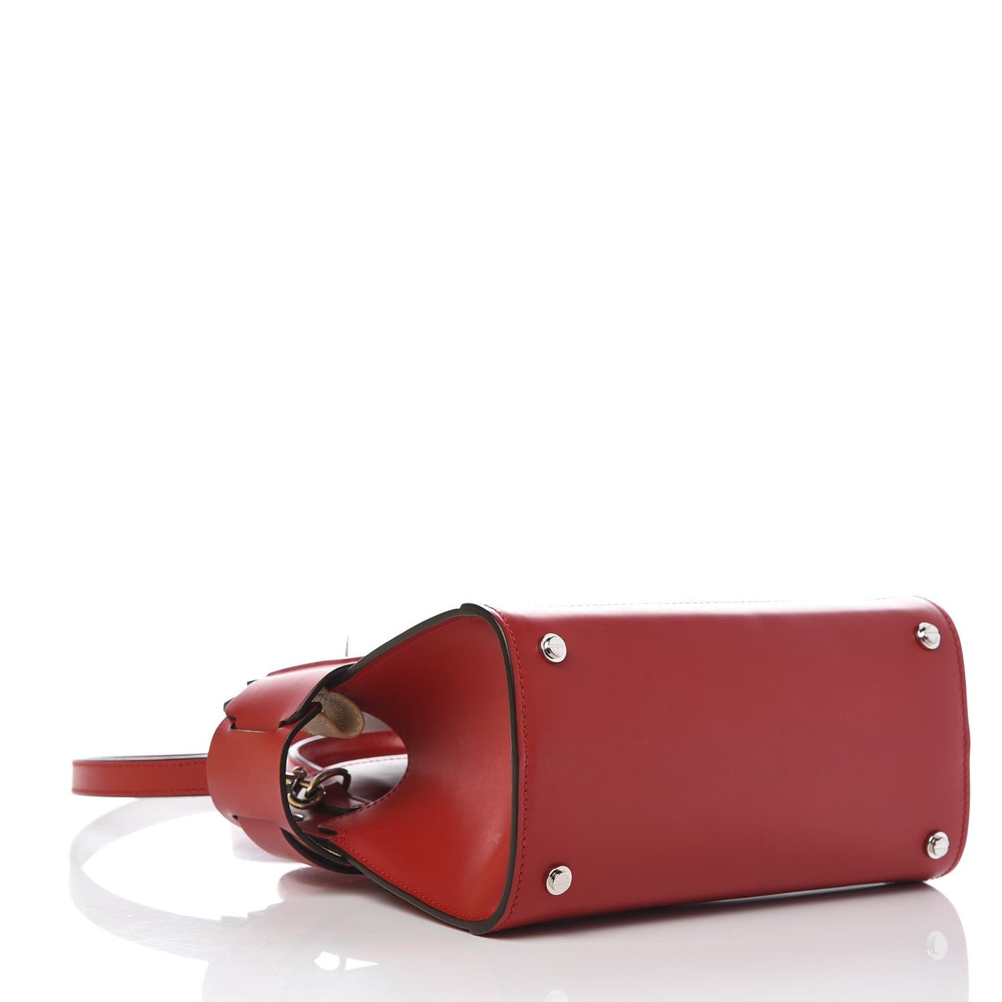 Smooth Calfskin Mini Horizon Satchel Red