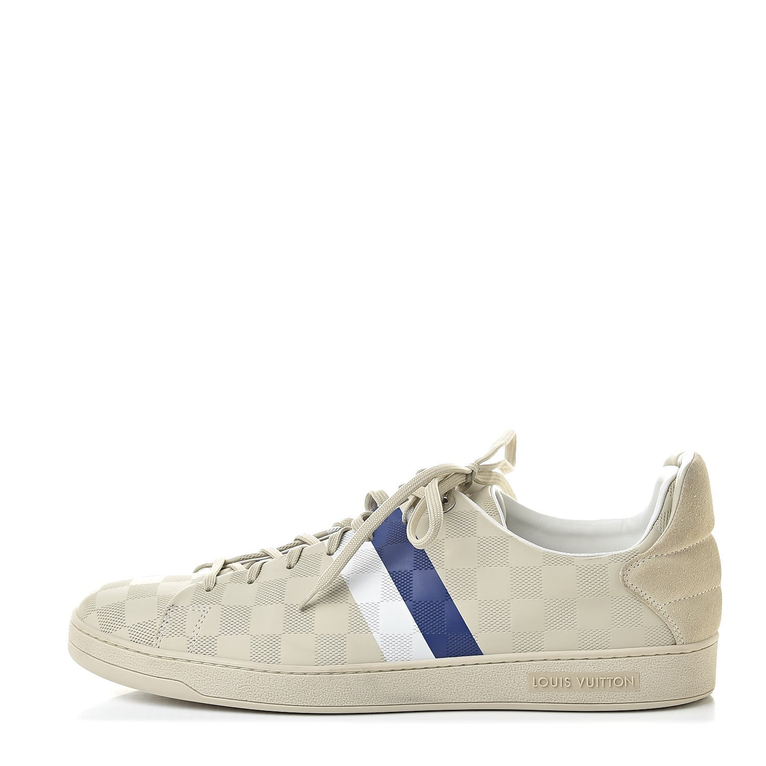 Louis Vuitton Calfskin Damier Embossed Frontrow Sneakers 10 Creme 1 of 8