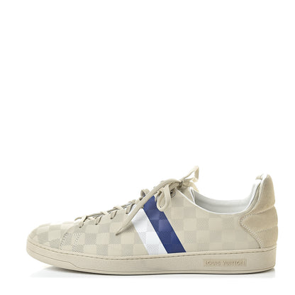 Louis Vuitton Calfskin Damier Embossed Frontrow Sneakers 10 Creme 1 of 8