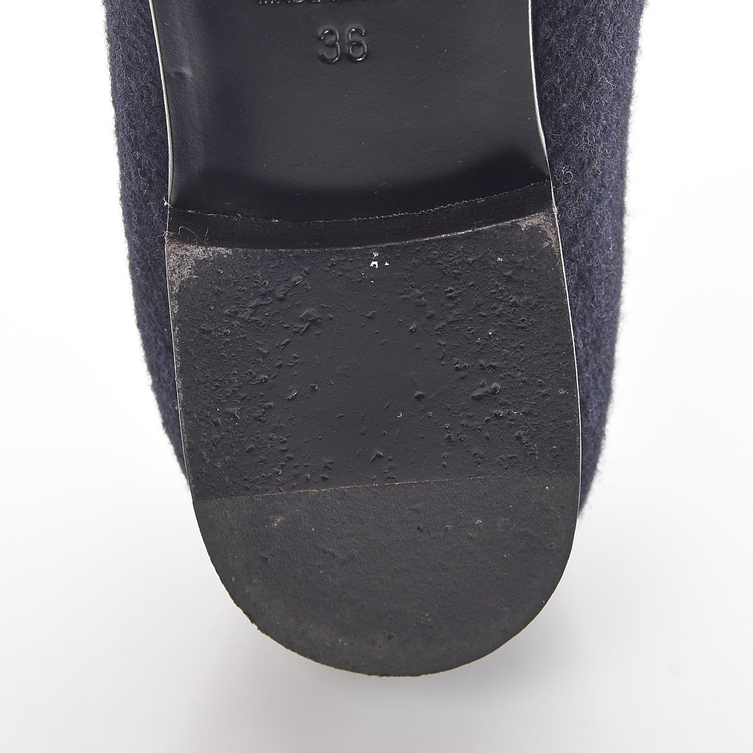 Chanel Felt Suede Cap Toe CC Ballerina Flats 36 Blue Red 12 of 15