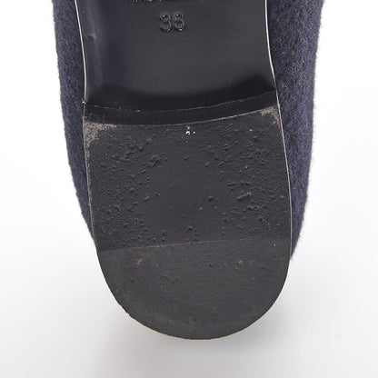 Chanel Felt Suede Cap Toe CC Ballerina Flats 36 Blue Red 12 of 15
