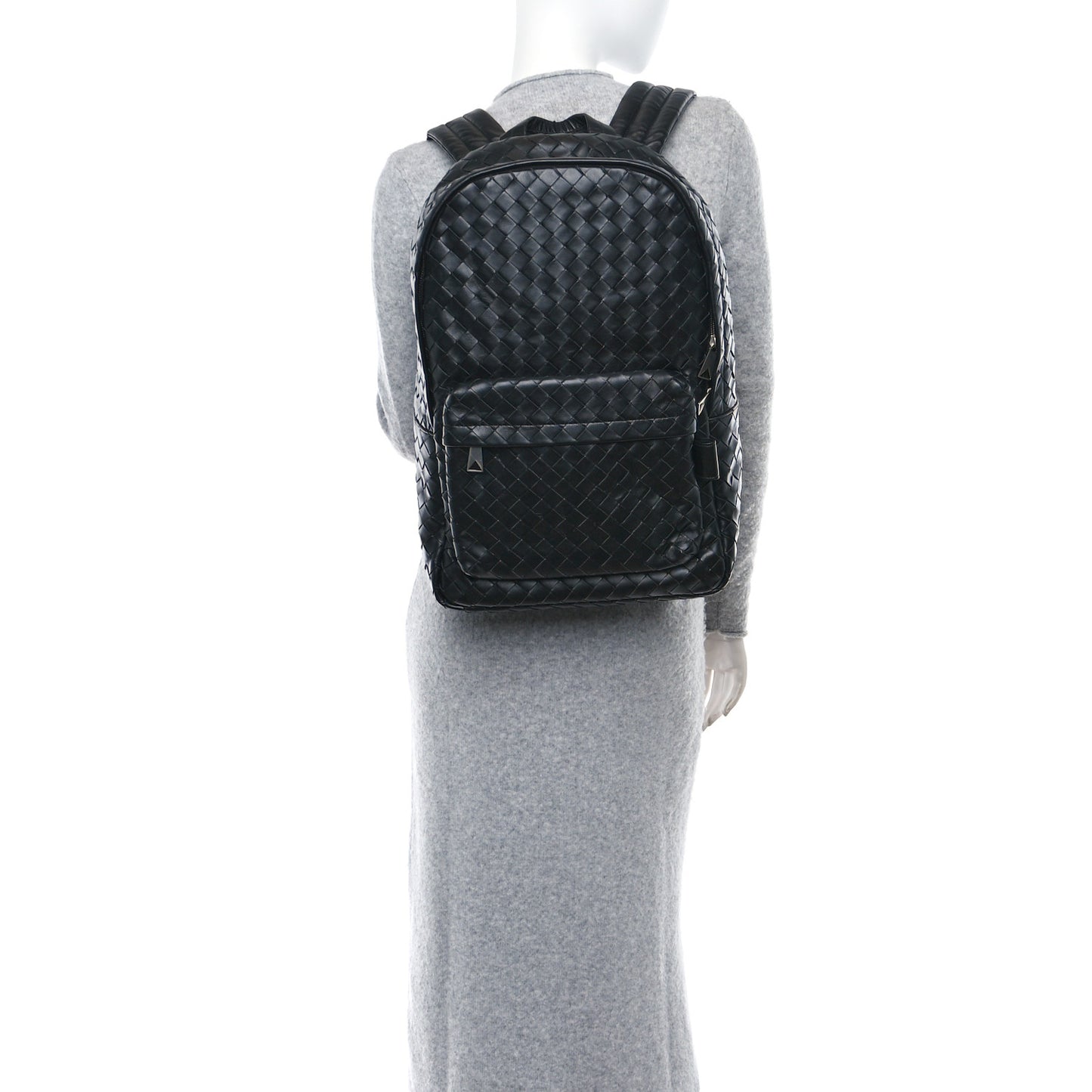 Nappa Intrecciato Avenue Backpack Black