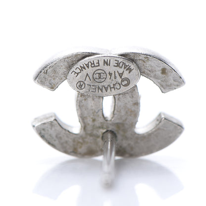 Chanel Crystal Timeless CC Earrings Silver 4 of 4