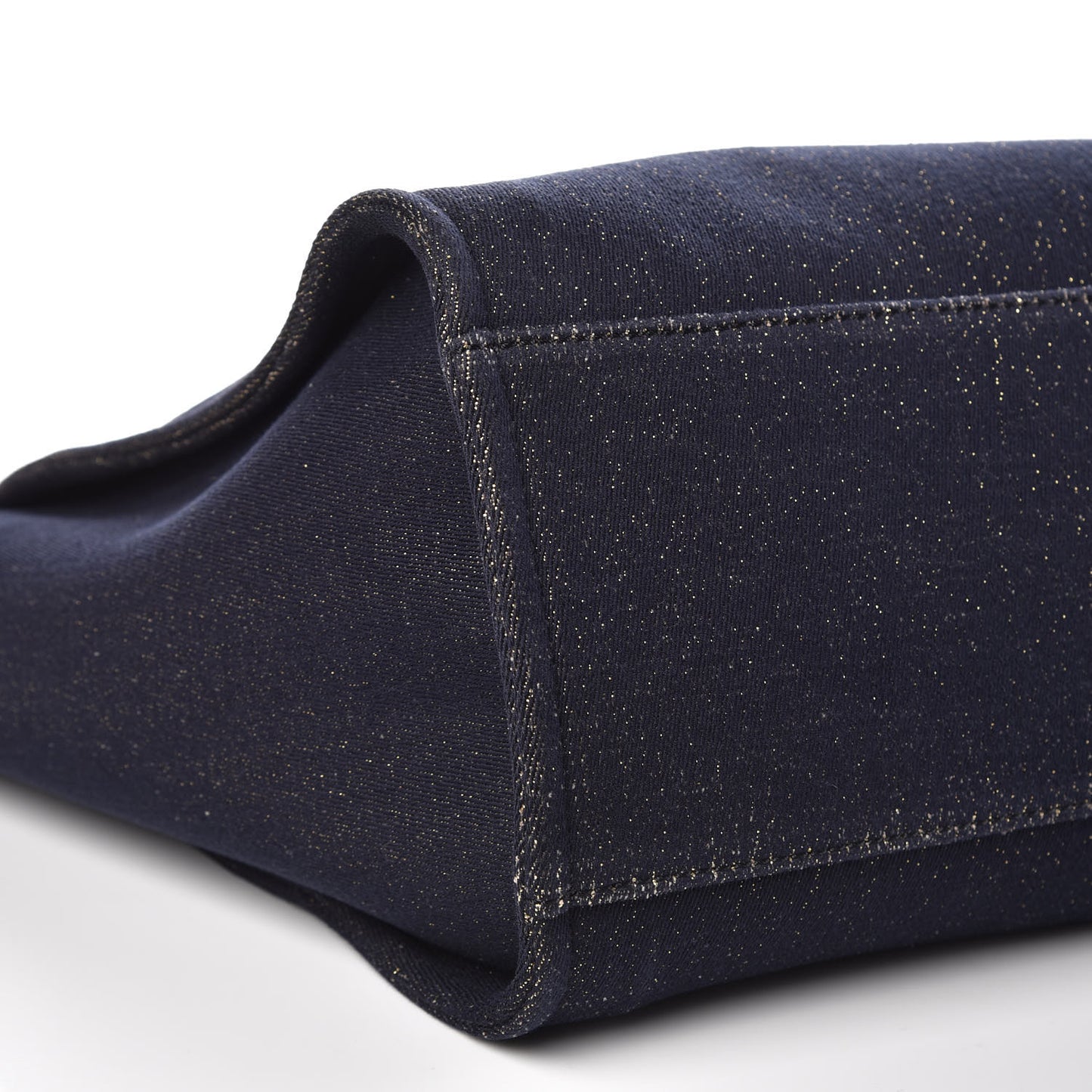 Lurex Canvas Medium Deauville Tote Navy Blue Gold