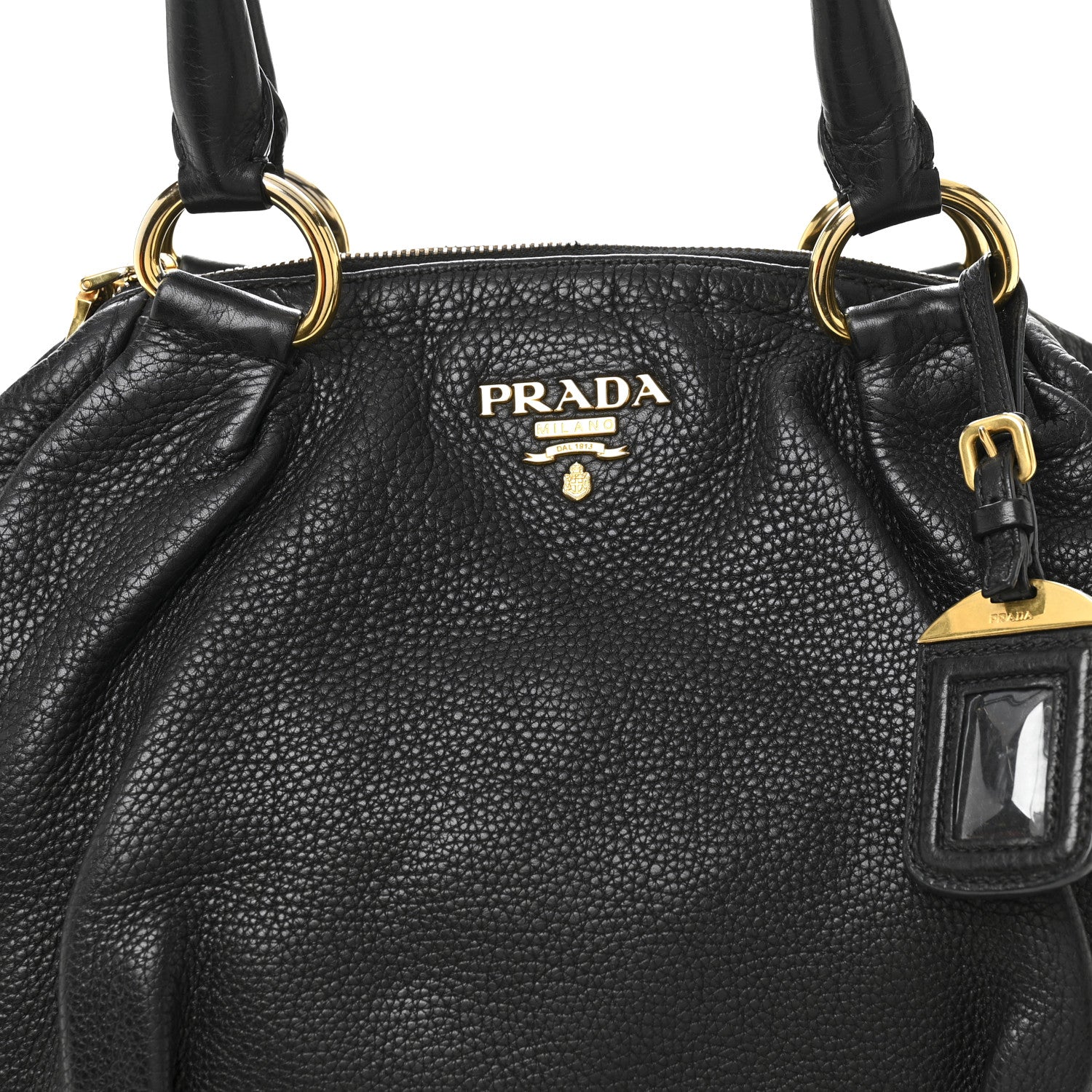 Prada Vitello Daino Shoulder Bag Black 7 of 9