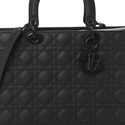Christian Dior Ultra Matte Calfskin Cannage Large Lady Dior Black 7 of 9