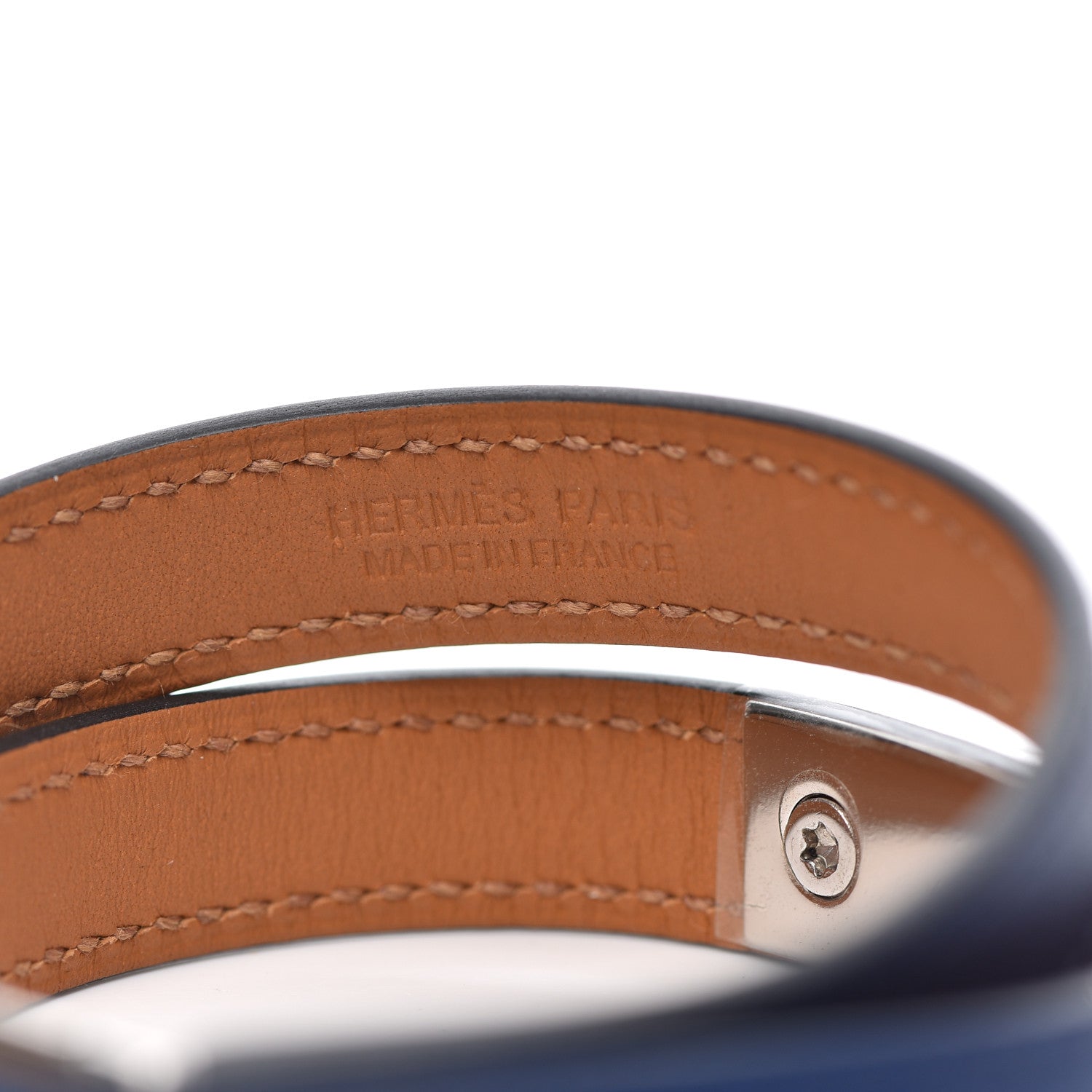 Hermes Swift Rivale Double Tour Bracelet L Bleu Saphir 4 of 5