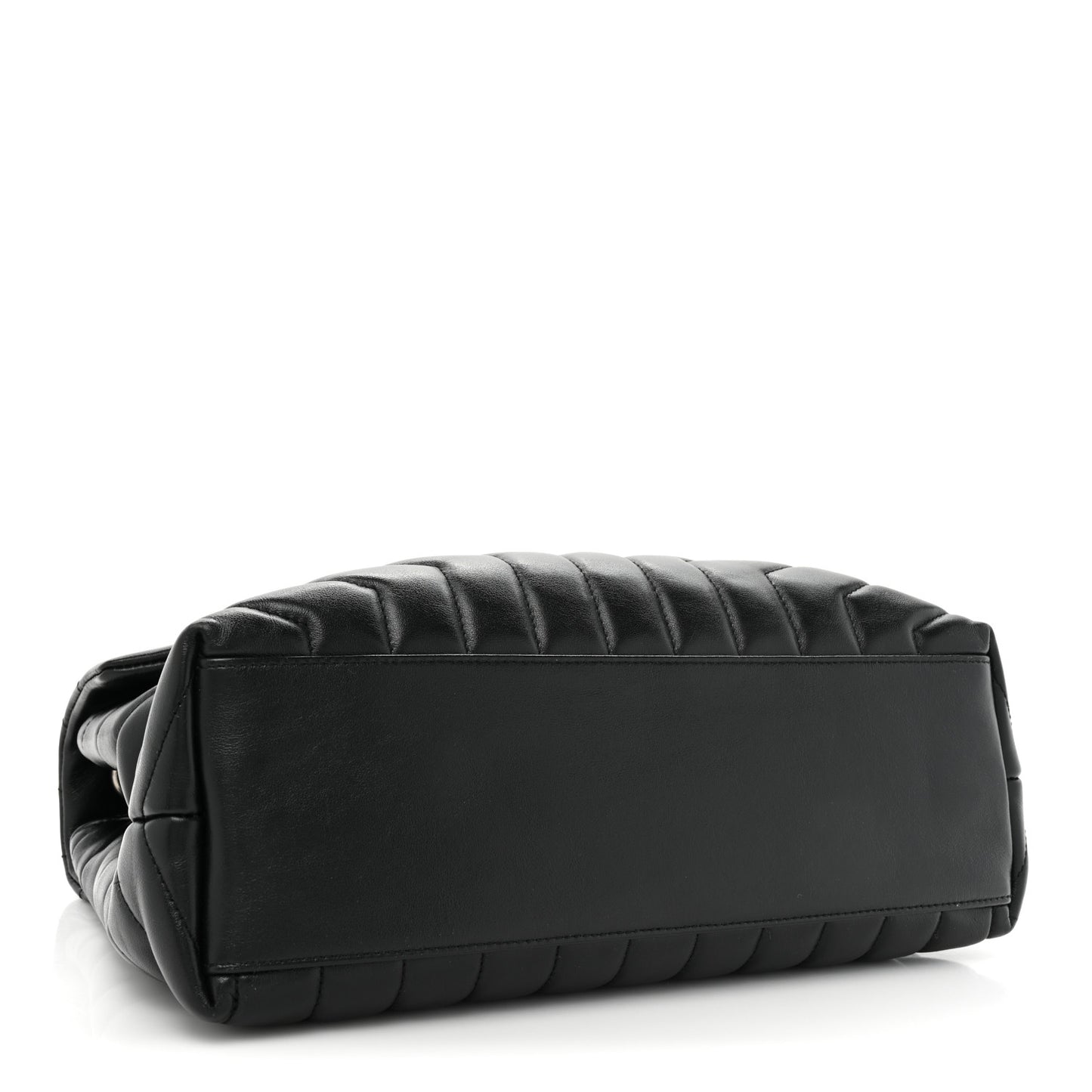 Calfskin Y Quilted Monogram Medium Loulou Chain Satchel Black