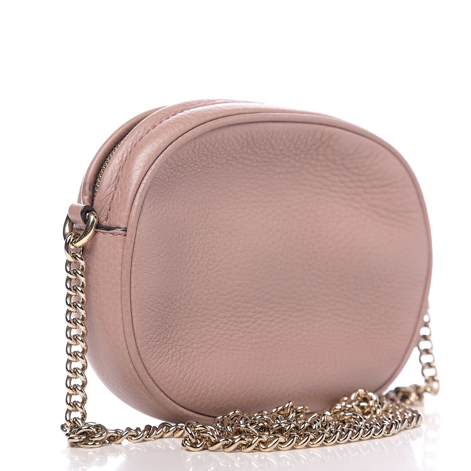 Gucci Pebbled Calfskin Mini Soho Chain Bag Dark Cipria 2 of 9