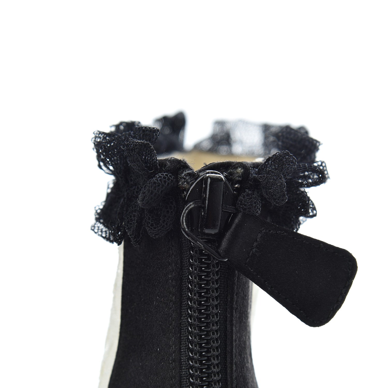 Chanel Lace Mesh Booties 38 Ivory Black 9 of 12