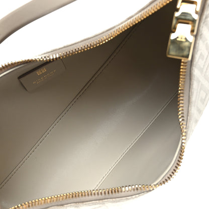 Givenchy Coated Canvas Logo 4G Embossed Small Moon Cut Out Shoulder Bag Natural Beige 5 of 9