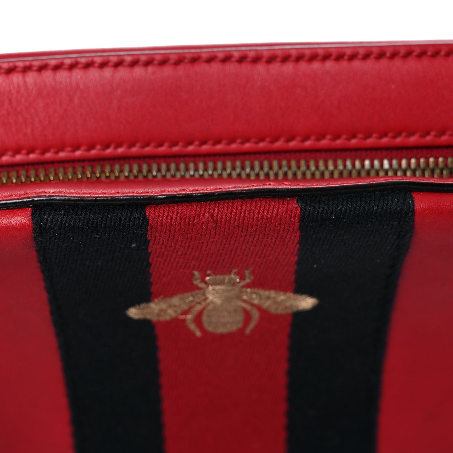 Gucci Calfskin Web Small Webby Bee Shoulder Bag Red 23 of 35