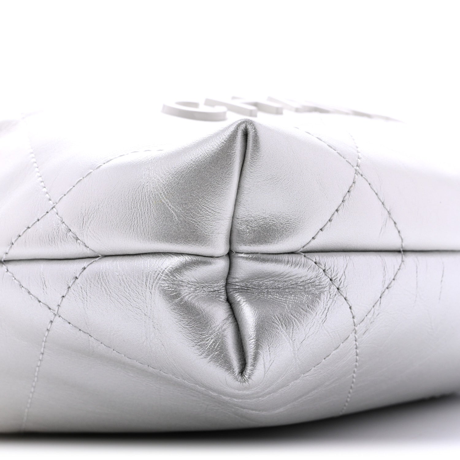Chanel Metallic Shaded Calfskin Quilted Mini Chanel 22 White Silver 9 of 11