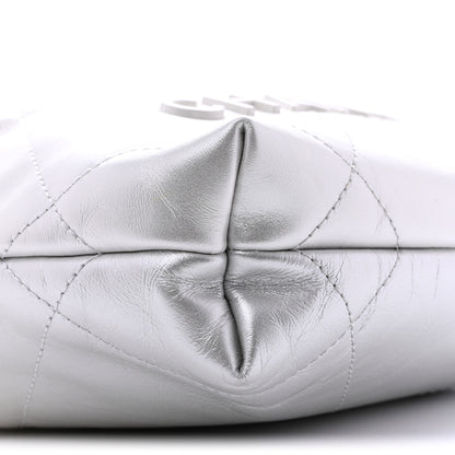 Chanel Metallic Shaded Calfskin Quilted Mini Chanel 22 White Silver 9 of 11