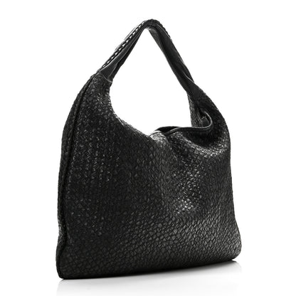 Bottega Veneta Nappa Intrecciato Weave Maxi Veneta Hobo Black 3 of 11