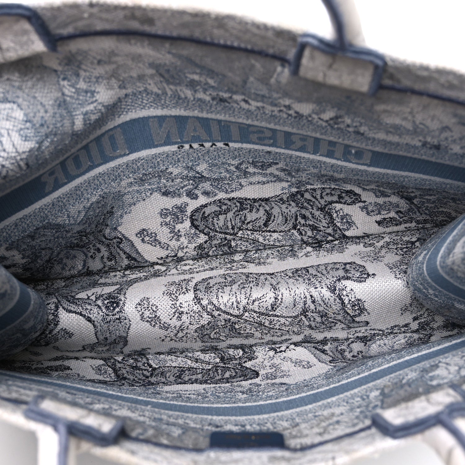 Christian Dior Gradient Canvas Embroidered Large Dioriviera Toile De Jouy Book Tote Blue 5 of 11