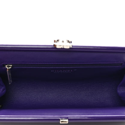 Chanel Patent Quilted Timeless Clutch Purple 5 of 8