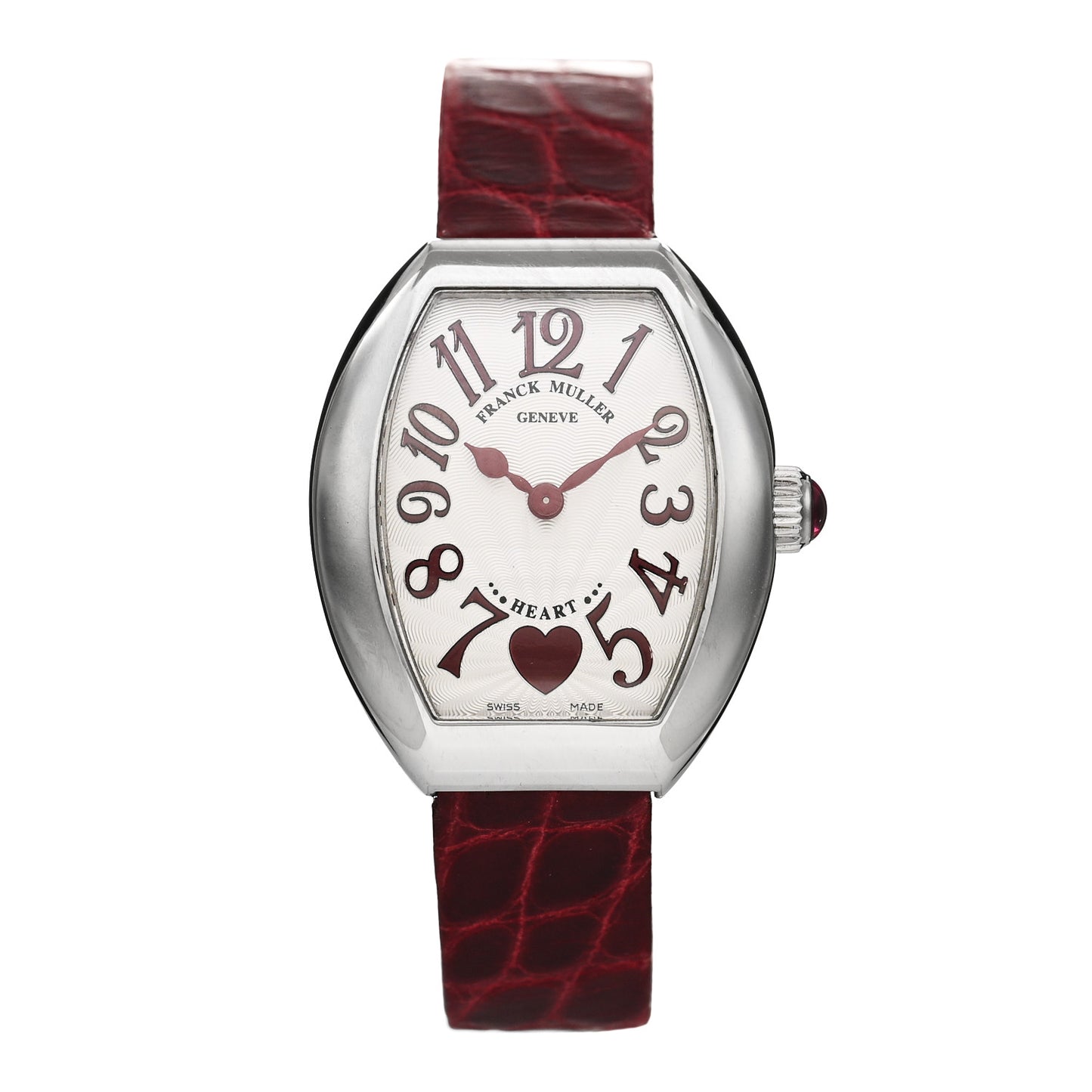 Stainless Steel Alligator 26mm Heart Quartz Watch Red 5002SQZC6H