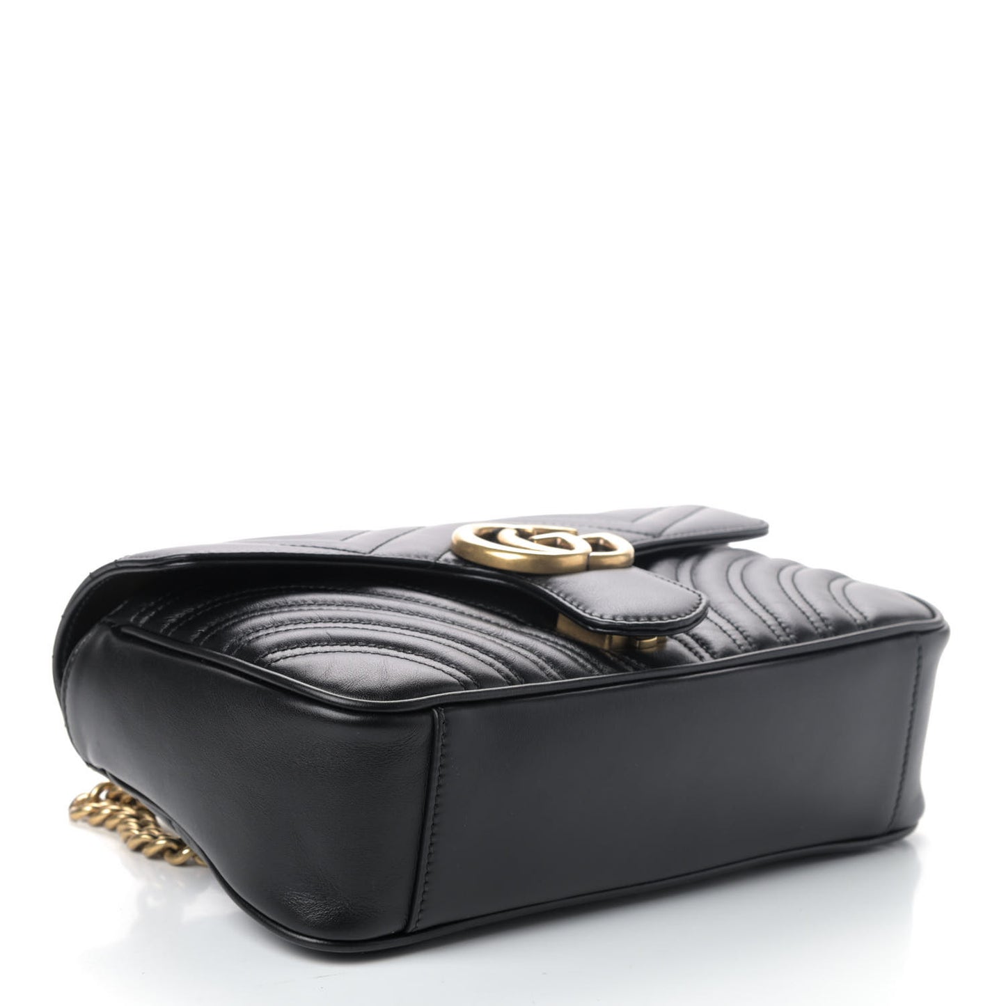 Calfskin Matelasse Small GG Marmont Shoulder Bag Black