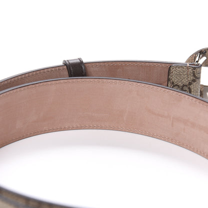 Gucci GG Supreme Monogram Selleria Calfskin Interlocking G 40mm Belt 85 34 Beige Ebony Cocoa 5 of 8