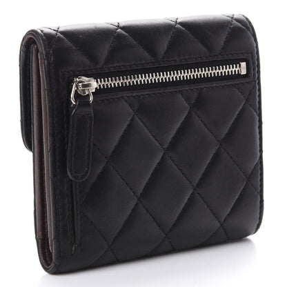 Chanel Lambskin Quilted Compact Flap Wallet Black 3 of 8
