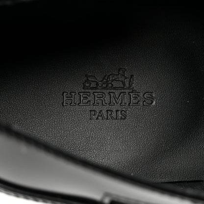 Hermes Glossed Calfskin Galilee Loafers 39 Black 7 of 9