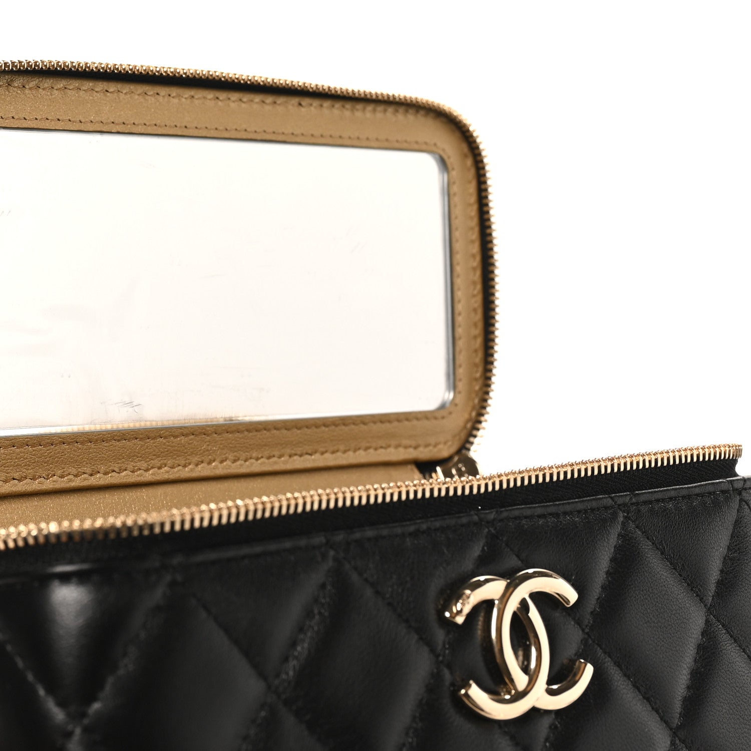 Chanel Lambskin Quilted Small CC Vanity Case Black 9 of 23
