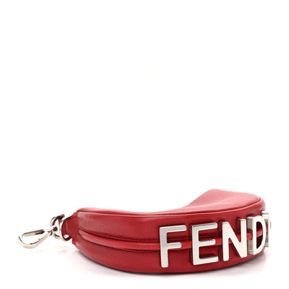 Fendi Vitello Grace New Matte Nano Fendigraphy Hobo Charm Scarlet Sage 3 of 9