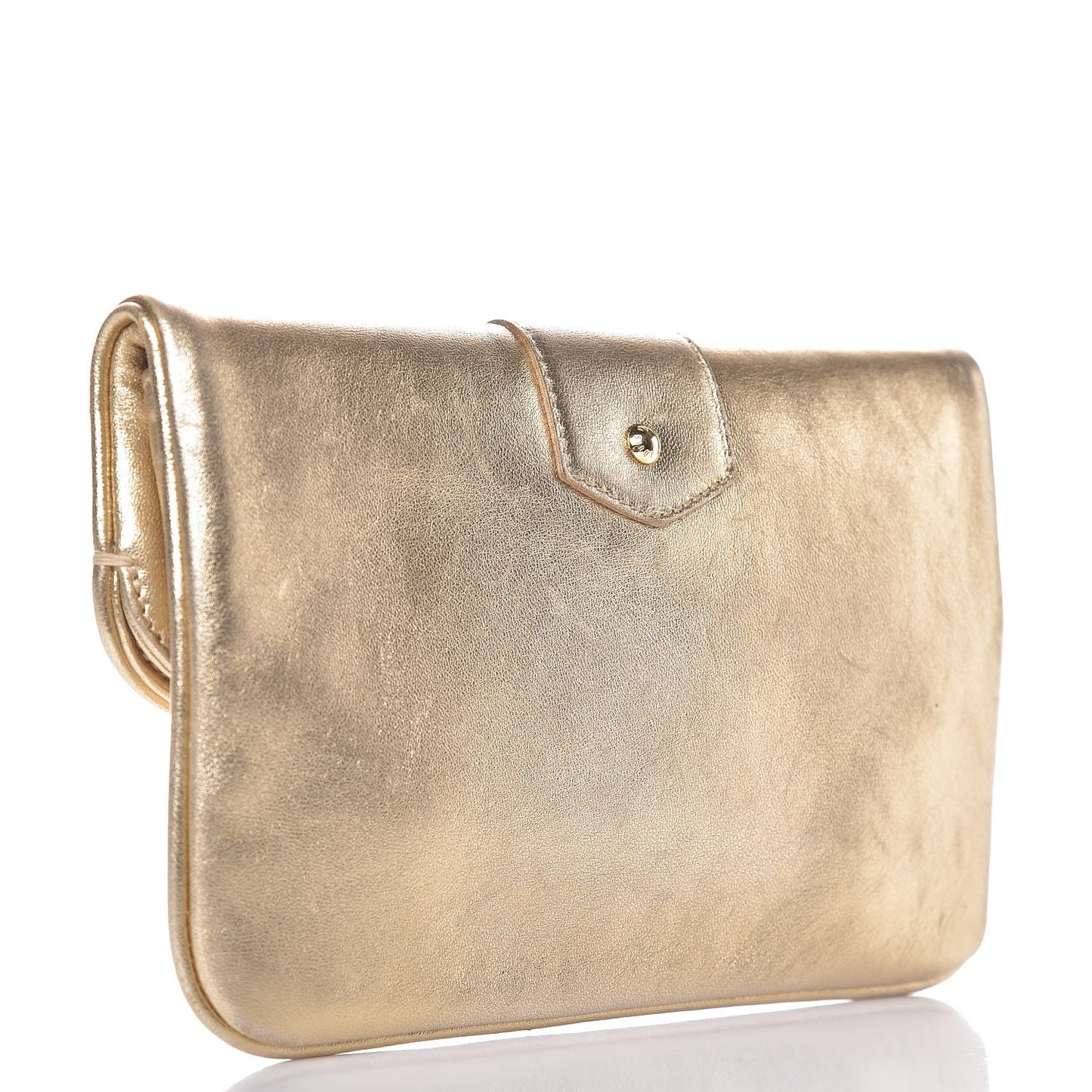 Metallic Lambskin SC Slim Clutch Gold