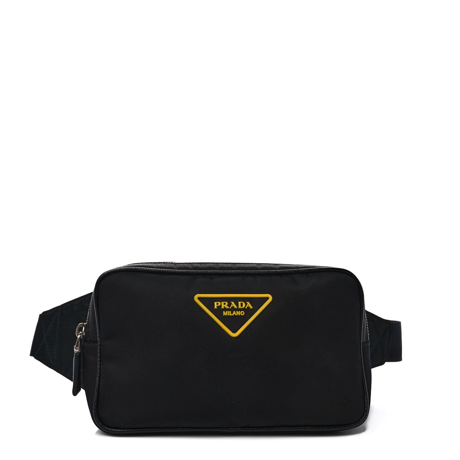 Prada Re-Nylon Saffiano Belt Bag Black Yellow 1 of 9