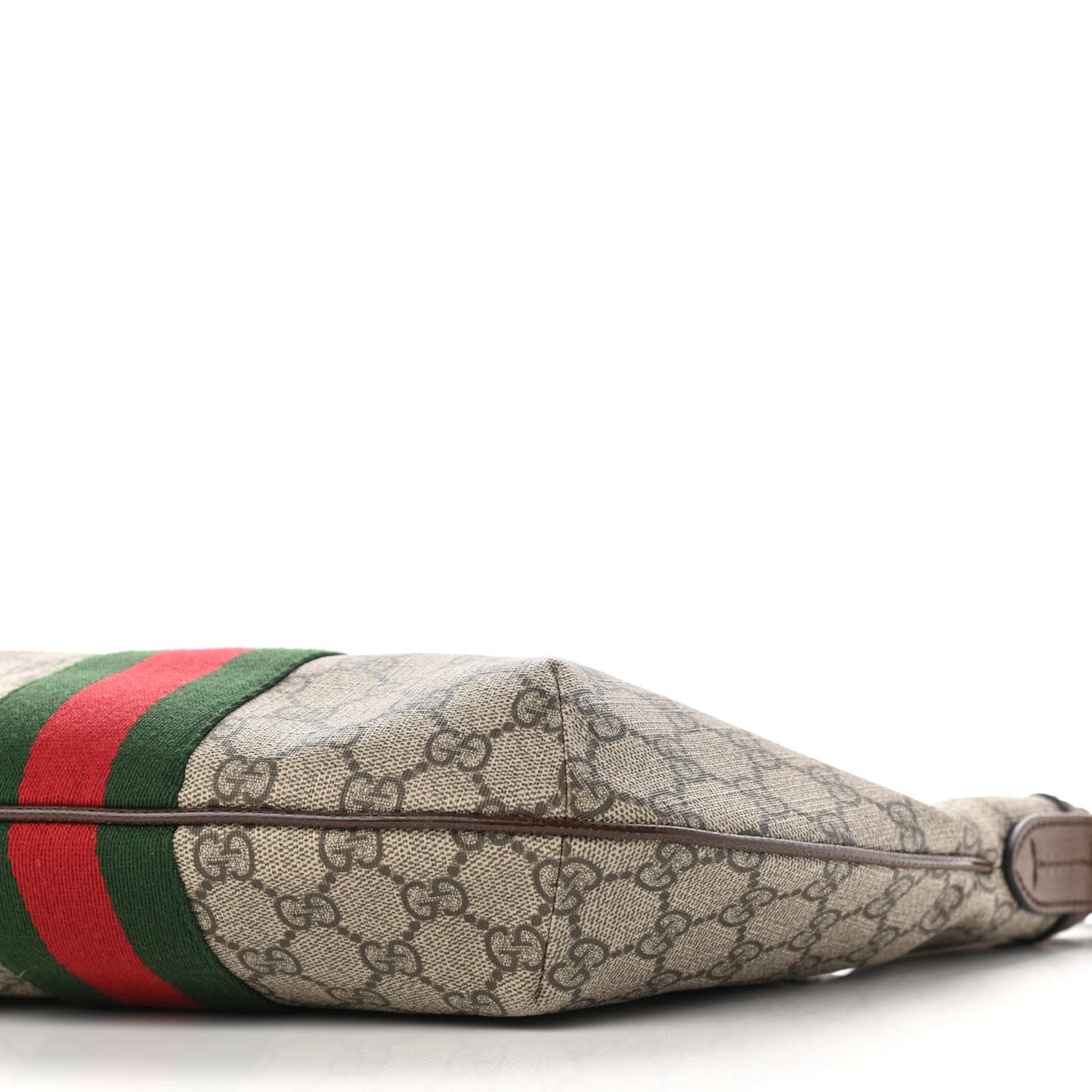 GG Supreme Monogram Web Small Ophidia Half Moon Hobo Brown