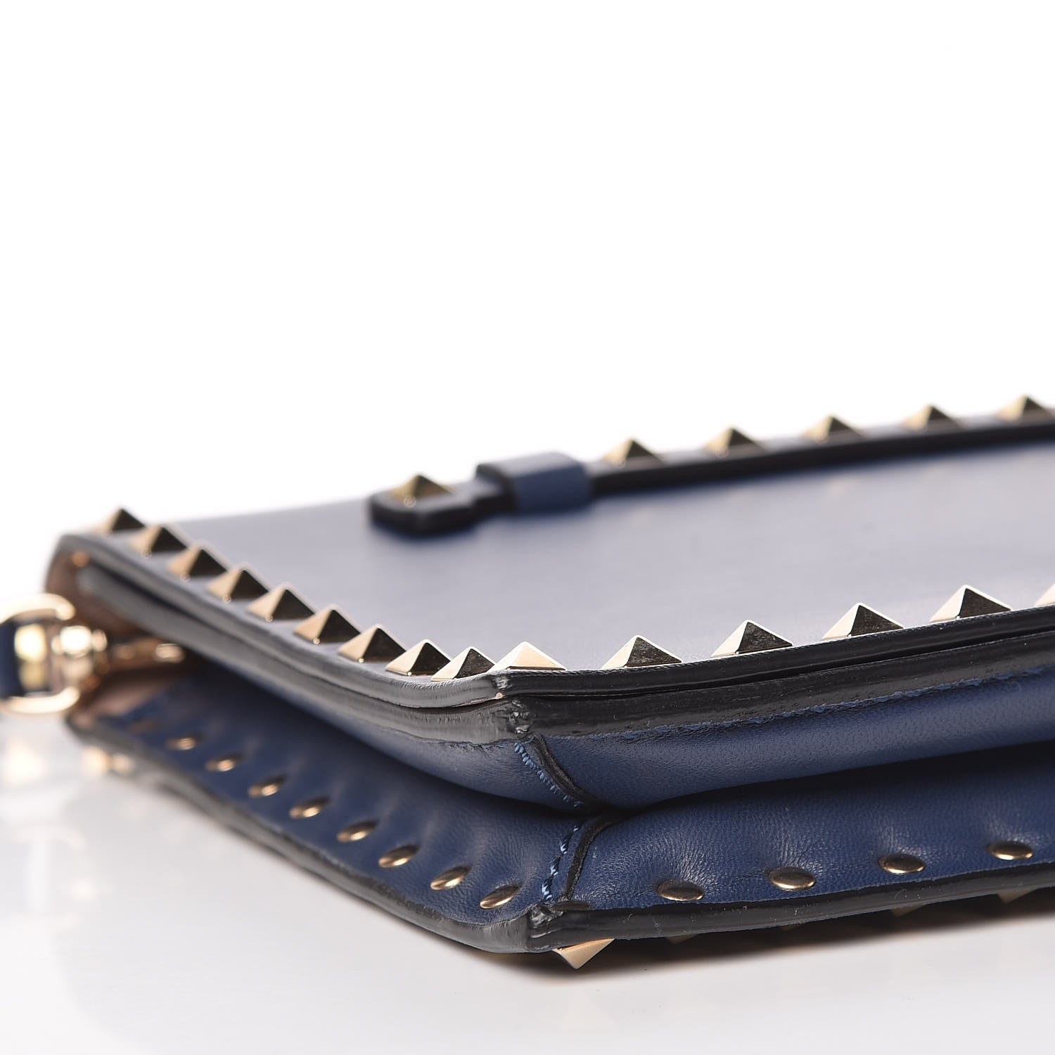 Valentino Garavani Nappa Rockstud Wristlet Clutch Indigo 5 of 9