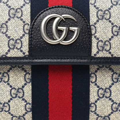 Gucci GG Supreme Monogram Web Small Ophidia Belt Bag 90 36 Beige Navy 7 of 9