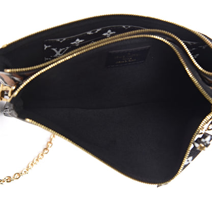 Louis Vuitton Monogram Giant Jungle Pochette Double Zip Black 6 of 9