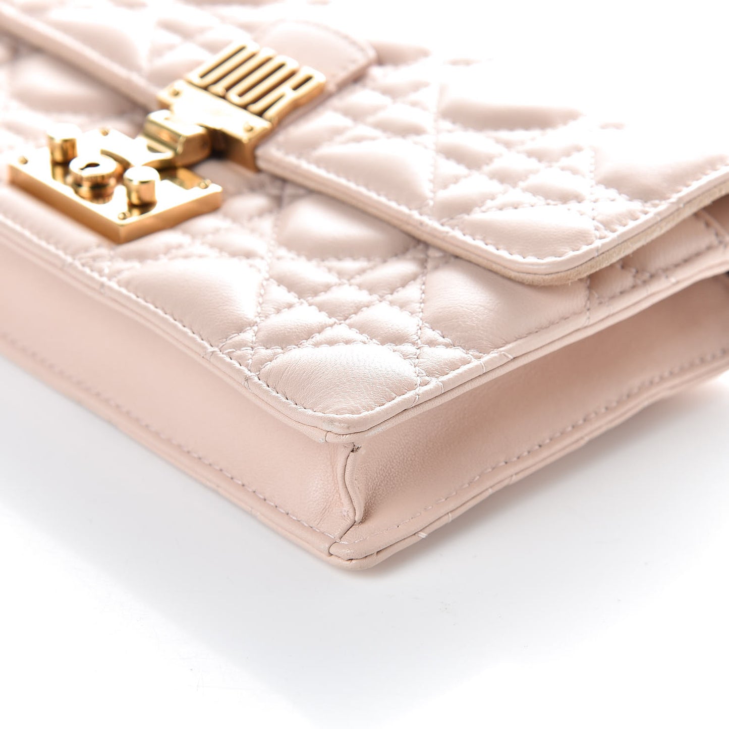 Lambskin Cannage Dioraddict Wallet On Chain Clutch Rose Poudre