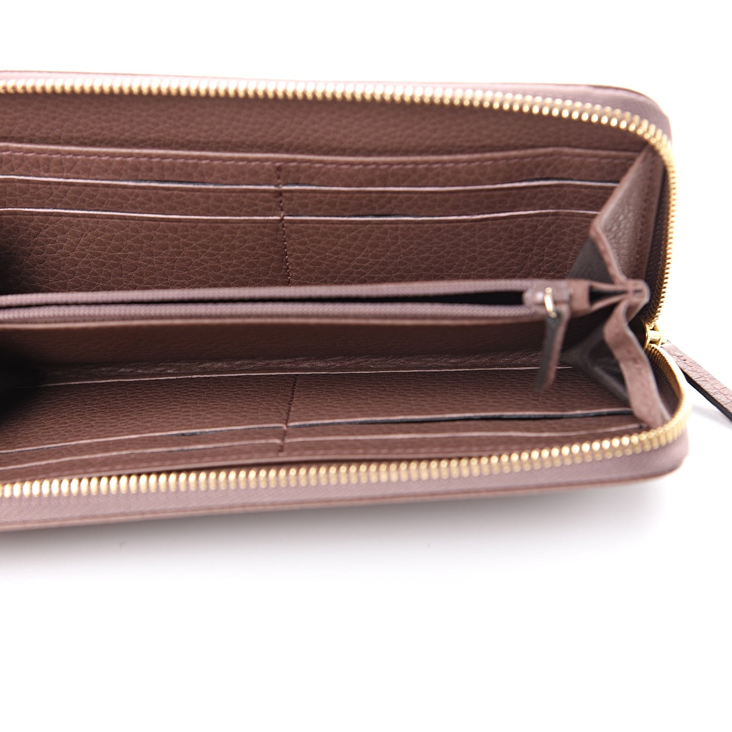 Dollar Calfskin Zip Around Wallet Rosy Phard