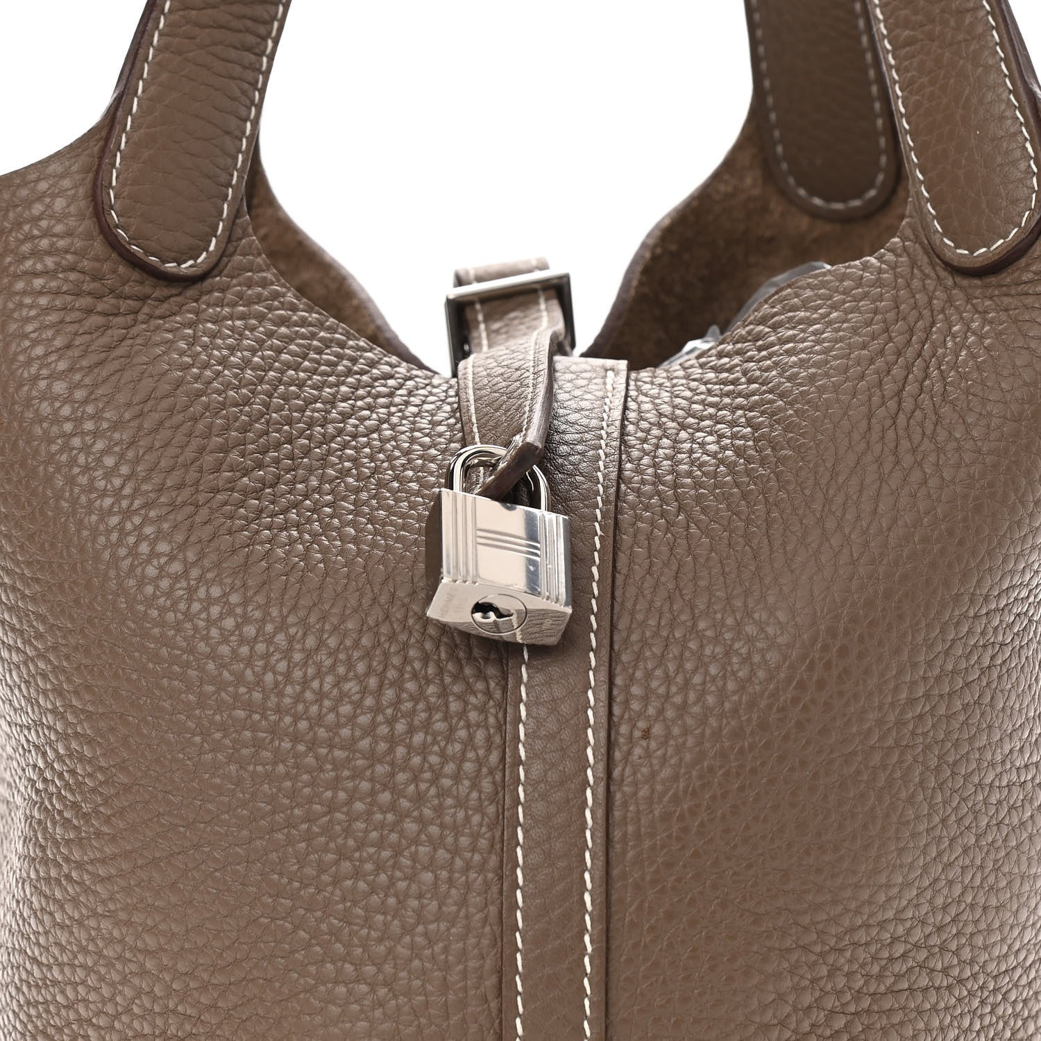 Hermes Taurillon Clemence Picotin Lock 18 PM Etoupe 10 of 12