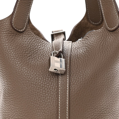 Hermes Taurillon Clemence Picotin Lock 18 PM Etoupe 10 of 12
