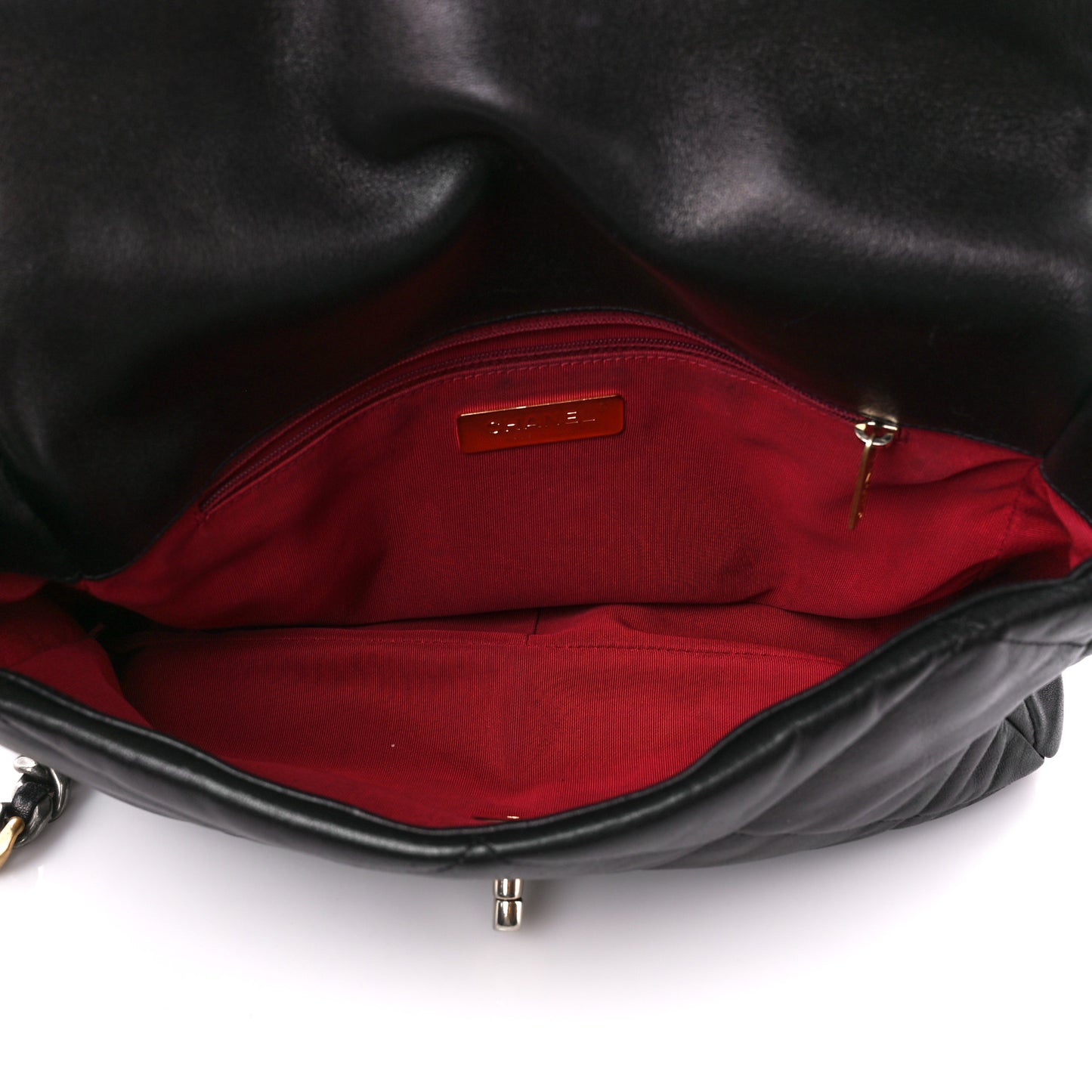 Lambskin Quilted Large Chanel 19 Flap Black