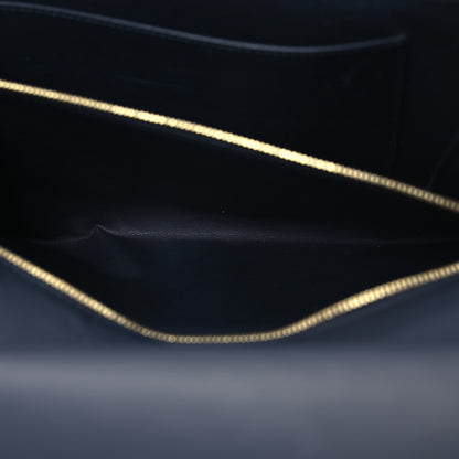 Celine Smooth Calfskin Trotteur Clutch Navy Blue Red 6 of 20